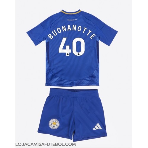 Camisa de Futebol Leicester City Facundo Buonanotte #40 Equipamento Principal Infantil 2024-25 Manga Curta (+ Calças curtas)